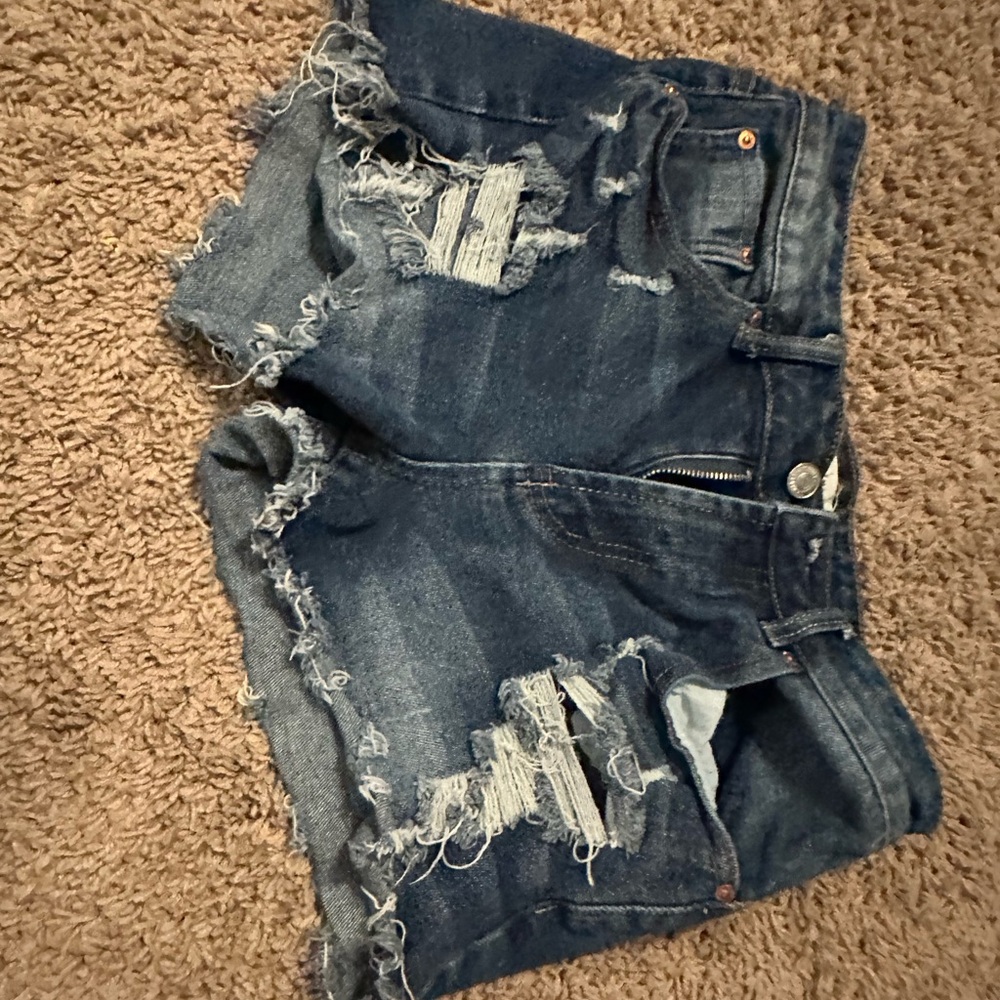 Distressed Denim Shorts